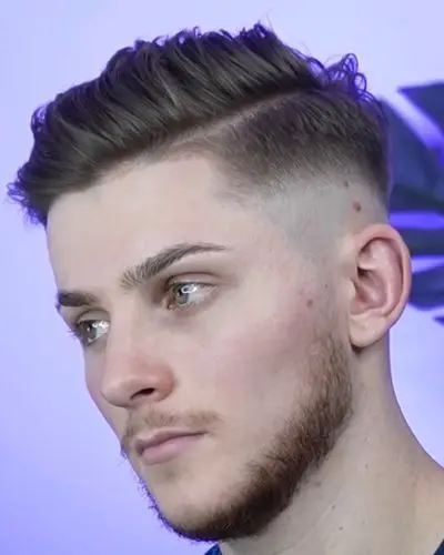 Front view of a finished skin fade haircut