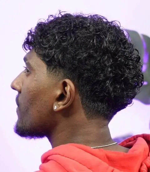 Taper fade on a male client — finished result at the studio